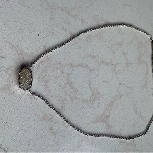 Kendra Scott Silver Textured Oval Necklace